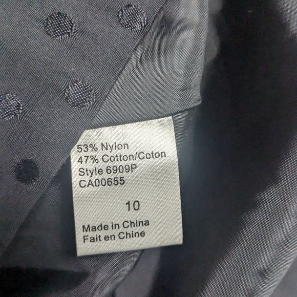 Reitman's Size 10 Black on Black Polka Dot Babydoll Cut Dress - Picture 7 of 7